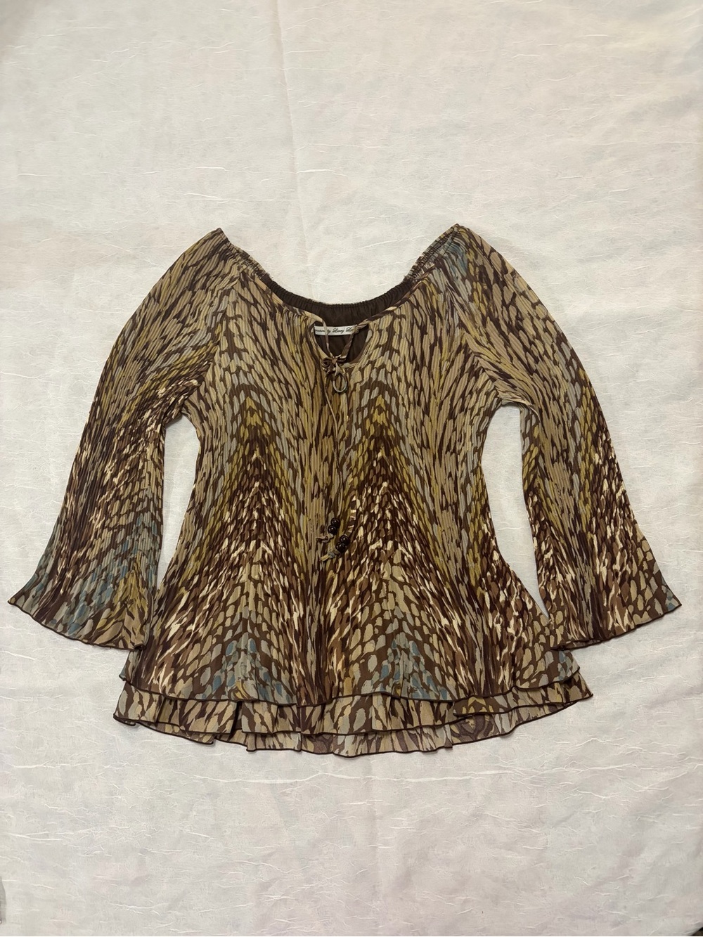 Signature by Larry Levine Brown and Tan Patterned